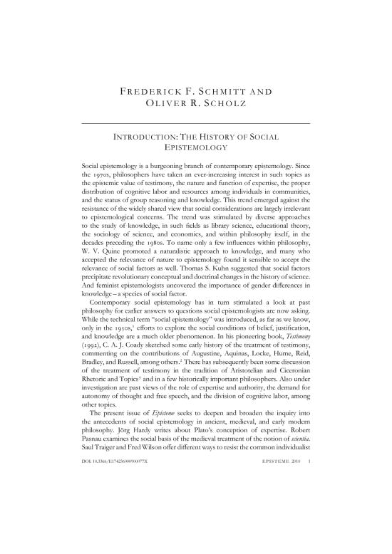 The History of Social Epistemology – manwithoutqualities